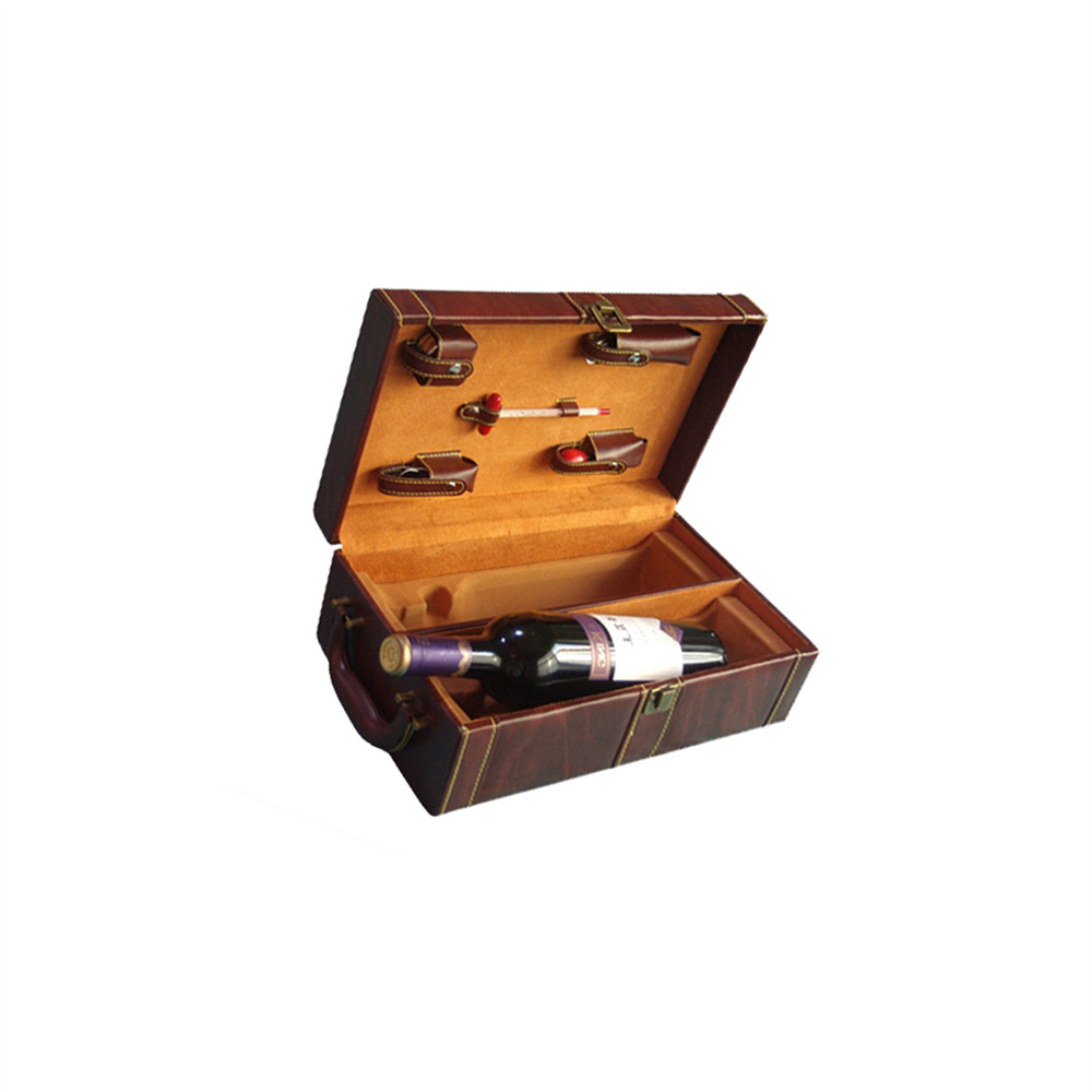 Customizable Leather Wine Gift Box