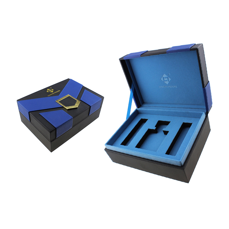 Blue Leather Perfume Gift Box Custom