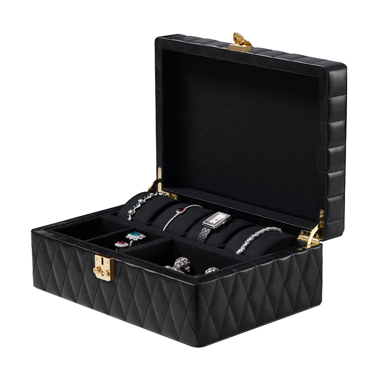 Wholesale Pu Leather Inner Velvet Travel Jewelry Box