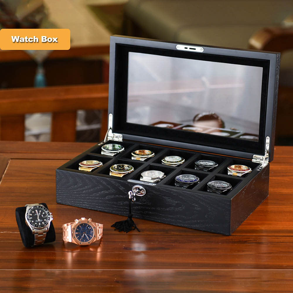 Customized Multi-slot Logo Luxury PU Leather Watch Storage Box